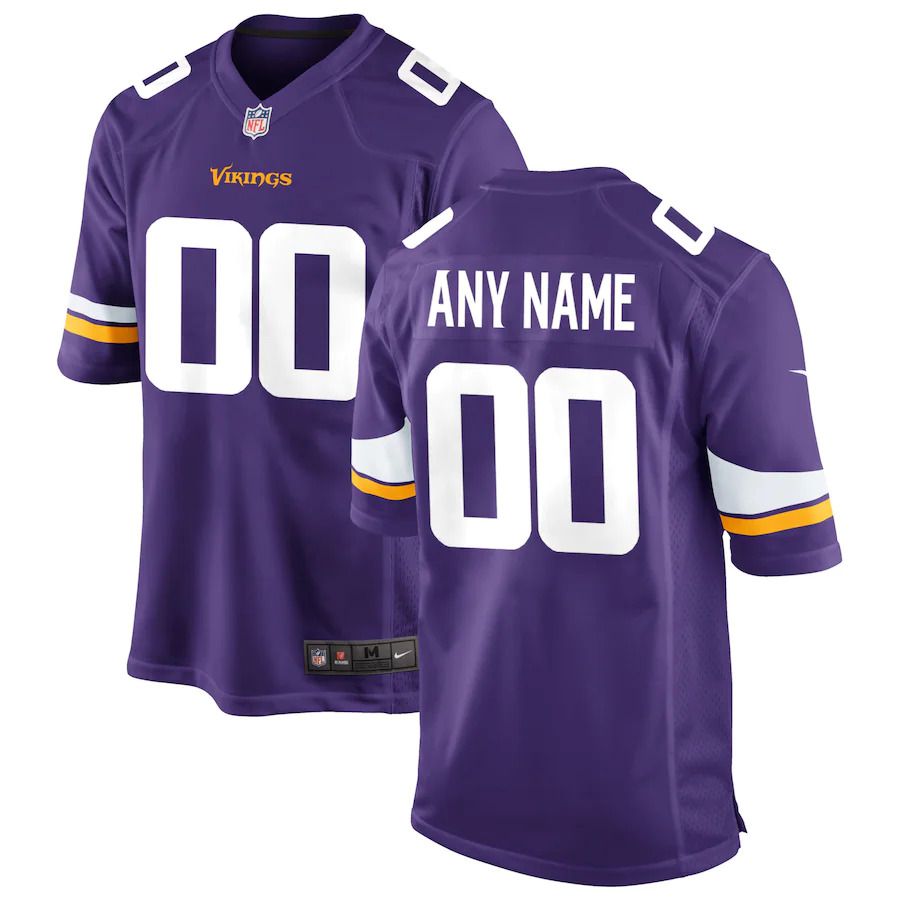 Men Minnesota Vikings Nike Purple Custom Game NFL Jersey